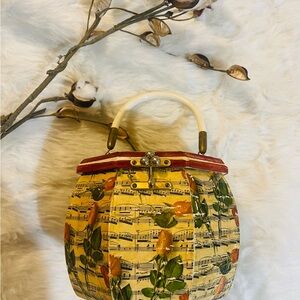 Floral Music Note One of a Kind Artisan Made Handbag